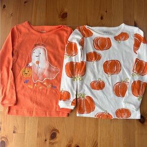 Carter's Toddler Girls' Long Sleeve Halloween Ghosts and Pumpkin PJ Tops Size 2T